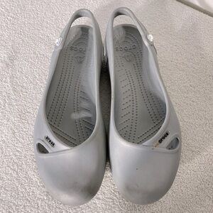 Crocs Olivia Jeweled Grey Slip On Sling Back Flats Womens Size 10